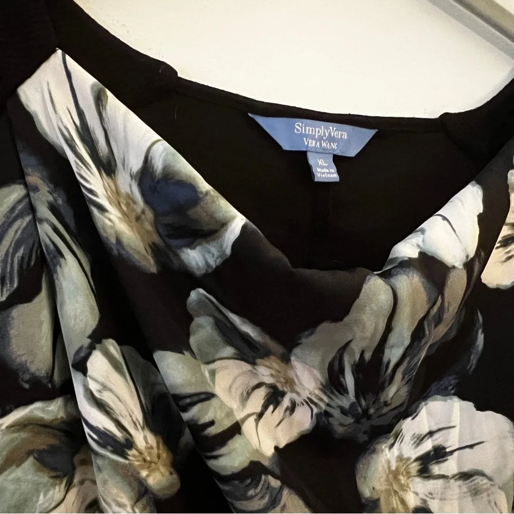 Simply Vera Vera Wang Black Floral Midi Dress